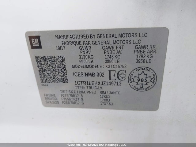 1GTR1LEHXJZ149713 GMC SIERRA 1500