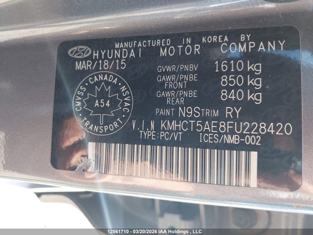 Продажа на аукционе авто 2015 Hyundai Accent Gs, vin: KMHCT5AE8FU228420, номер лота: 12561710