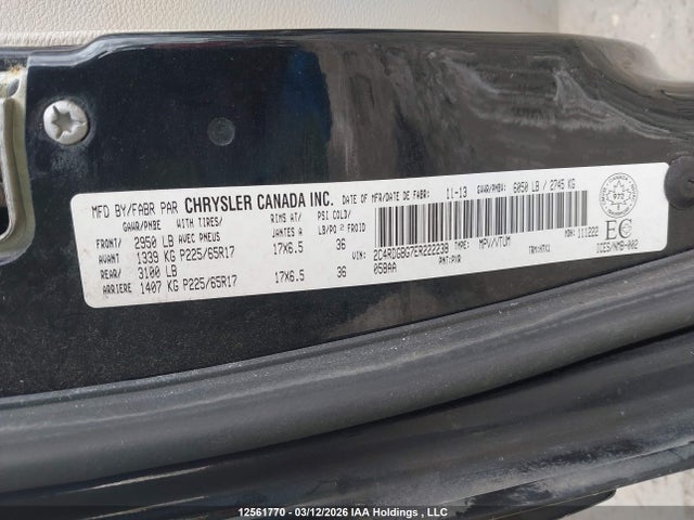 2014 Dodge Grand Caravan მანქანა იყიდება აუქციონზე, vin: 2C4RDGBG7ER222238, აუქციონის ნომერი: 12561770