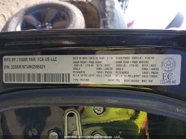 3C6RR7KT4MG595621 RAM 1500 Classic Tradesman