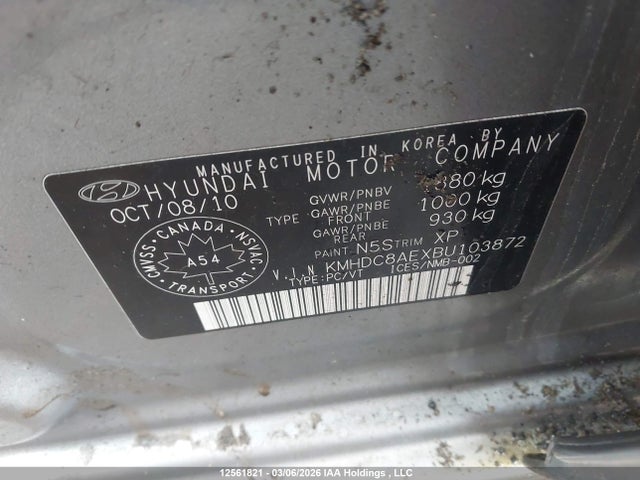 Aukcja sprzedaży 2011 Hyundai Elantra Touring Gls, vin: KMHDC8AEXBU103872, numer aukcji: 12561821