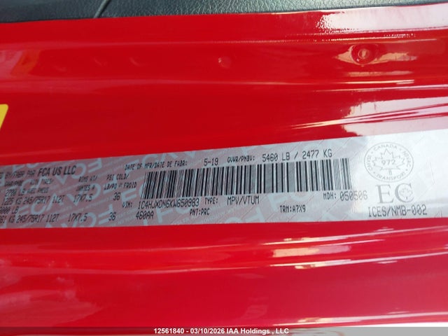 1C4HJXDN6KW650983 Jeep Wrangler Unlimited Sport