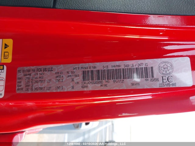 1C4HJXDN6KW650983 Jeep Wrangler Unlimited Sport