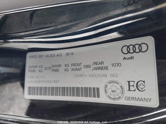 Aukcja sprzedaży 2015 Audi A5 Komfort, vin: WAUHFBFR1FA001497, numer aukcji: 12561856