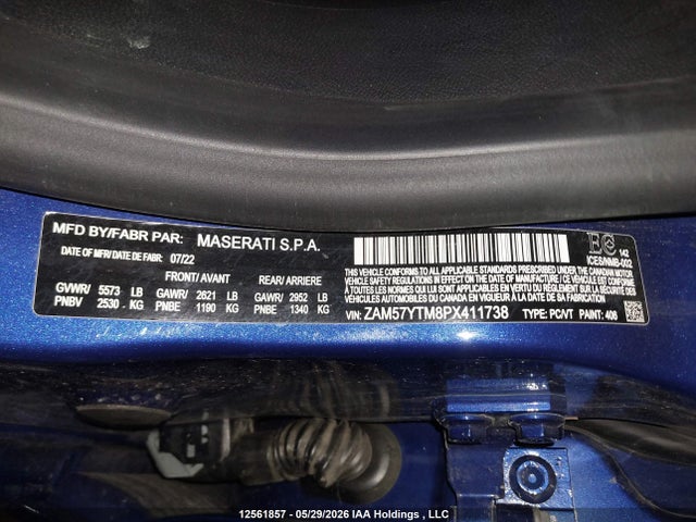 Aukcja sprzedaży 2023 Maserati Ghibli Modena Q4, vin: ZAM57YTM8PX411738, numer aukcji: 12561857