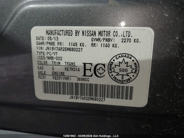 Продаж на аукціоні авто 2014 Infiniti Q50 Premium/sport, vin: JN1BV7AR2EM680227, номер лоту: 12561902