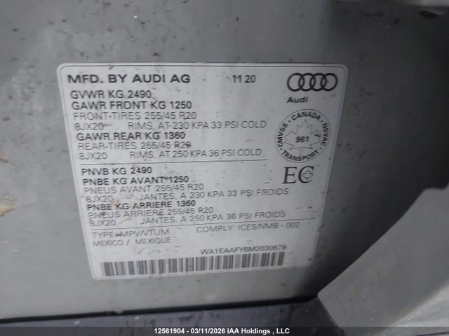 WA1EAAFY6M2030579 Audi Q5 45 Progressiv