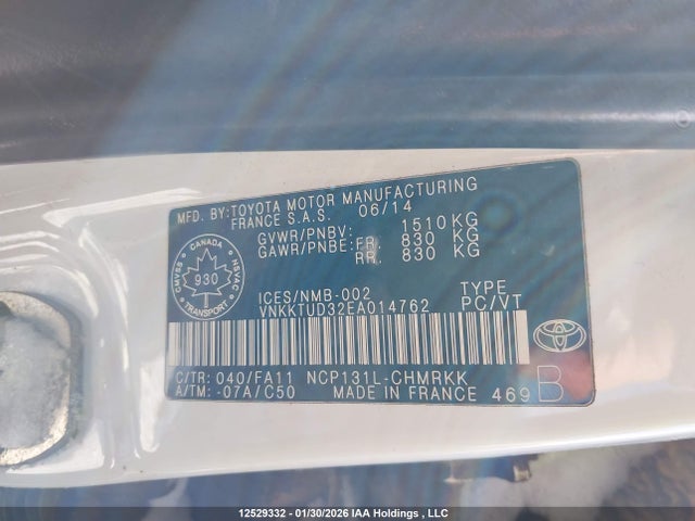 Toyota YARIS LE 2014 VNKKTUD32EA014762 Image 9