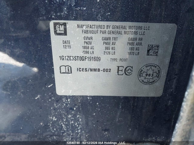1G1ZE5ST0GF191609 Chevrolet MALIBU 1LT