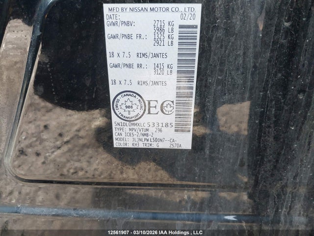 5N1DL0MMXLC533185 Infiniti Qx60 Luxe/pure/special Edition
