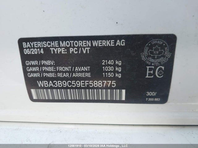 WBA3B9C59EF588775 BMW 3 Series 335i Xdrive
