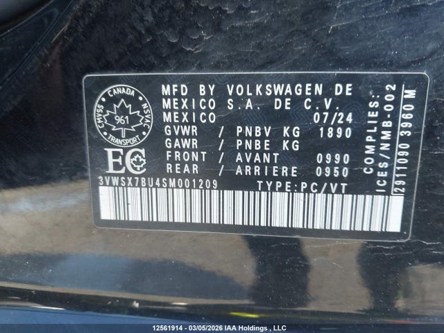 3VWSX7BU4SM001209 Volkswagen Jetta Comfortline