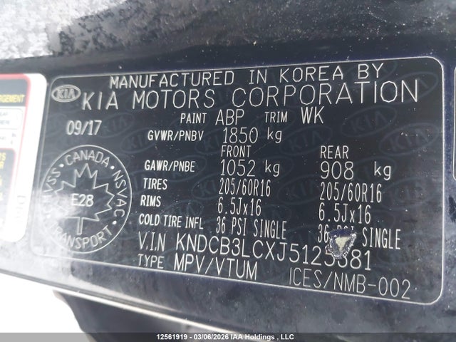12561919 :رقم المزاد ، KNDCB3LCXJ5125381 vin ، 2018 Kia Niro L مزاد بيع
