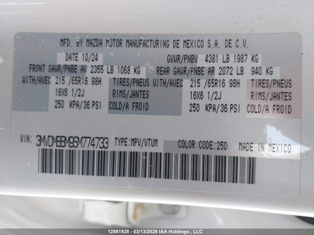 3MVDMBBM9SM774733 Mazda Cx-30 Gx