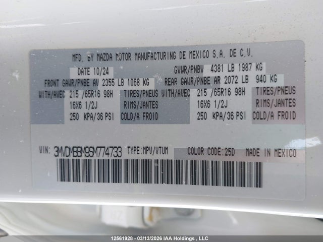 3MVDMBBM9SM774733 Mazda Cx-30 Gx