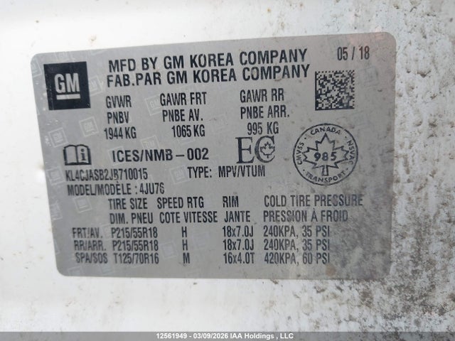 Buick Encore Preferred 2018 KL4CJASB2JB710015 Image 9