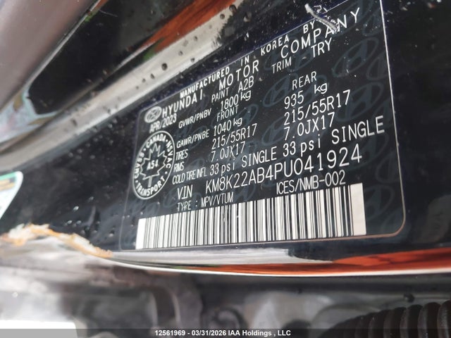 Продажа на аукционе авто 2023 Hyundai Kona Preferred, vin: KM8K22AB4PU041924, номер лота: 12561969