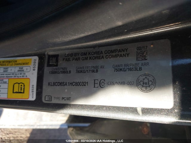 KL8CD6SA1HC800321 Chevrolet Spark 1lt Cvt