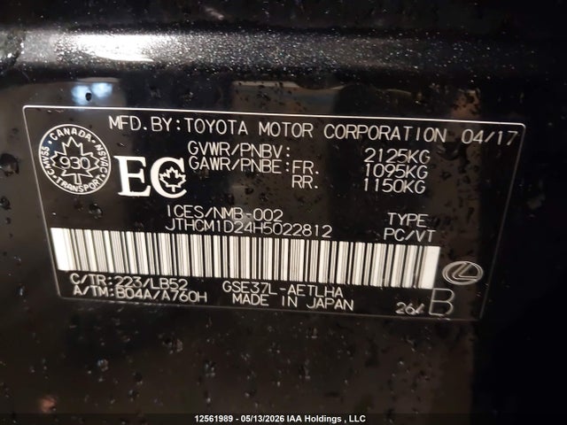 JTHCM1D24H5022812 Lexus Is 300 300