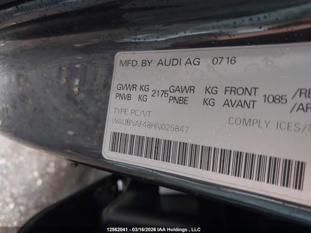 WAUBNAF48HN025847 Audi A4 2.0t Progressiv
