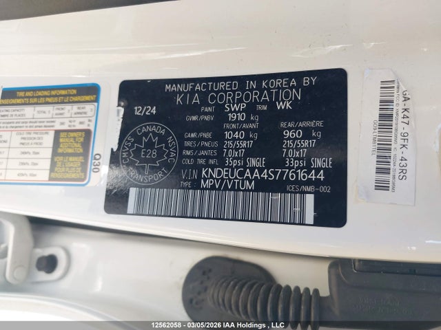 Aukcja sprzedaży 2025 Kia Seltos S, vin: KNDEUCAA4S7761644, numer aukcji: 12562058