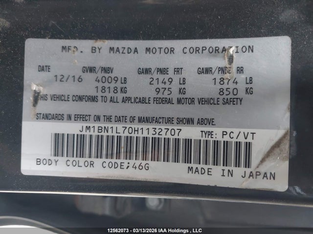 JM1BN1L70H1132707 Mazda 3 TOURING