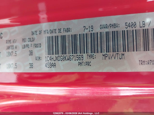 1C4HJXDG0KW671569 Jeep Wrangler Unlimited Sport