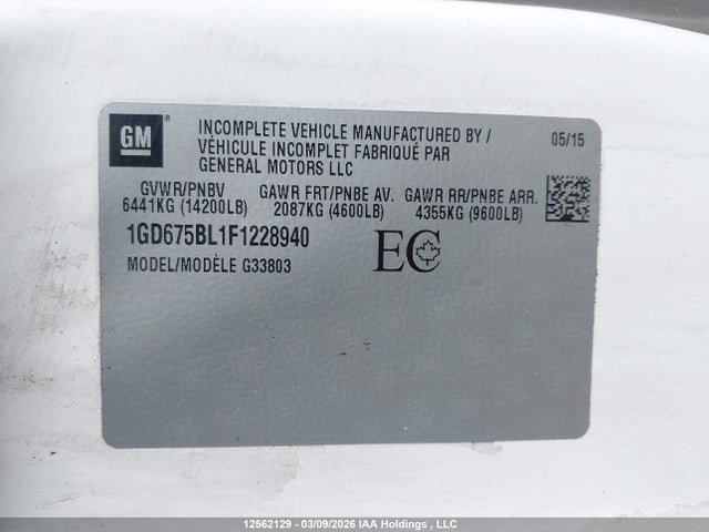1GD675BL1F1228940 GMC Savana Cutaway G4500