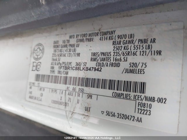 1FTBR1C88LKB47942 Ford Transit T-250