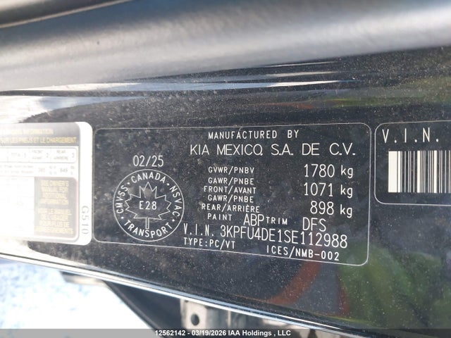 Aukcja sprzedaży 2025 Kia K4 Ex/ex+, vin: 3KPFU4DE1SE112988, numer aukcji: 12562142