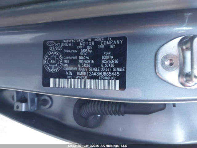 KM8K12AA3MU665445 Hyundai Kona Se