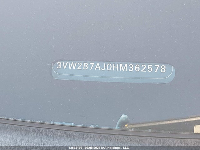 12562196 :رقم المزاد ، 3VW2B7AJ0HM362578 vin ، 2017 Volkswagen Jetta 1.4 Tsi Trendline+ مزاد بيع