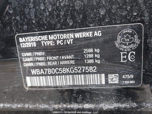 WBA7B0C58KG527582 BMW 750i Xdrive