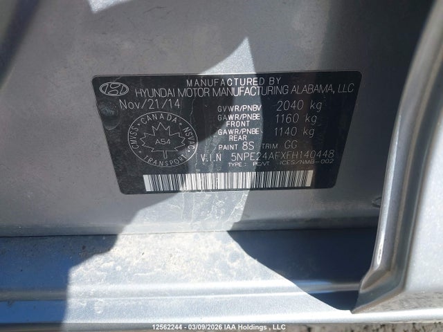 5NPE24AFXFH140448 Hyundai SONATA GL