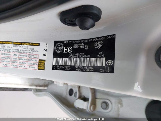 Aukcja sprzedaży 2024 Toyota Corolla Hybrid, vin: JTDBDMHE7RJ009404, numer aukcji: 12562271