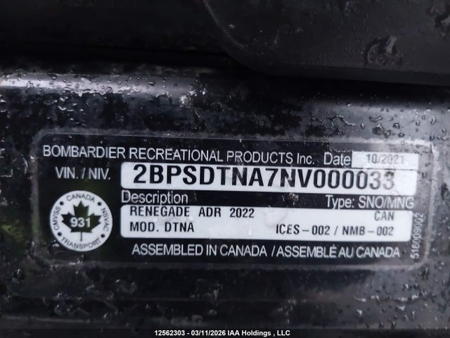 Skidoo Skidoo. 2022 2BPSDTNA7NV000033 Image 9