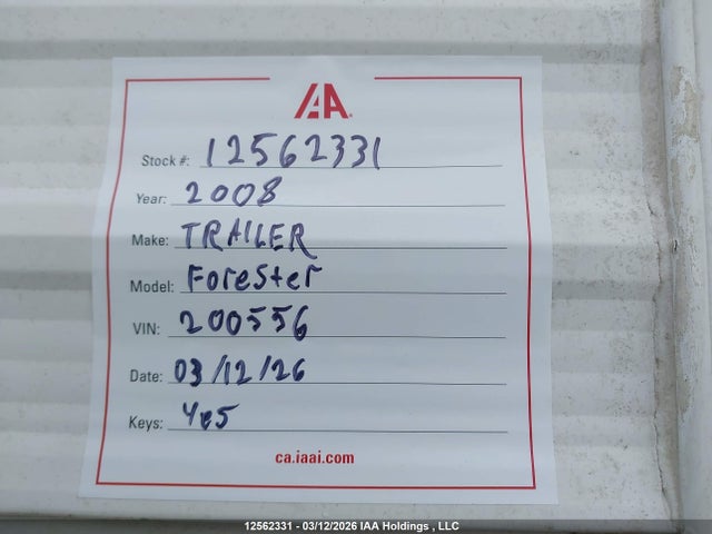 2008 Forest River  მანქანა იყიდება აუქციონზე, vin: 4X4TCTF278Y200556, აუქციონის ნომერი: 12562331