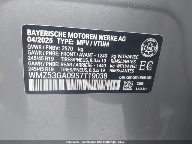 2025 Mini Se Countryman მანქანა იყიდება აუქციონზე, vin: WMZ53GA09S7T19038, აუქციონის ნომერი: 12562336