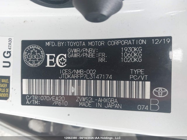 JTDKARFP7L3147174 Toyota PRIUS PRIME