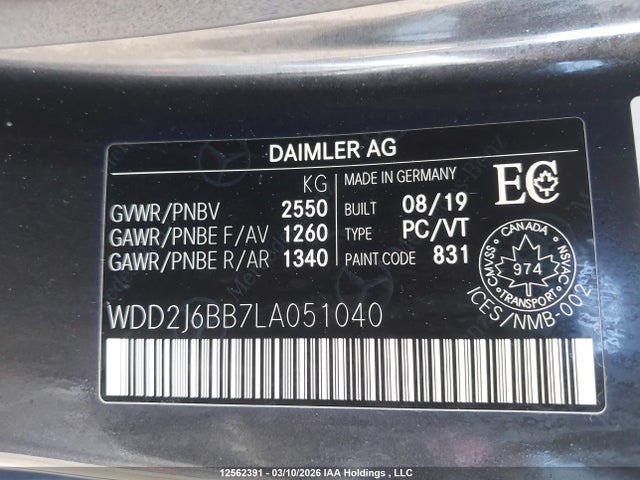 WDD2J6BB7LA051040 Mercedes-Benz Cls Amg 53 4matic