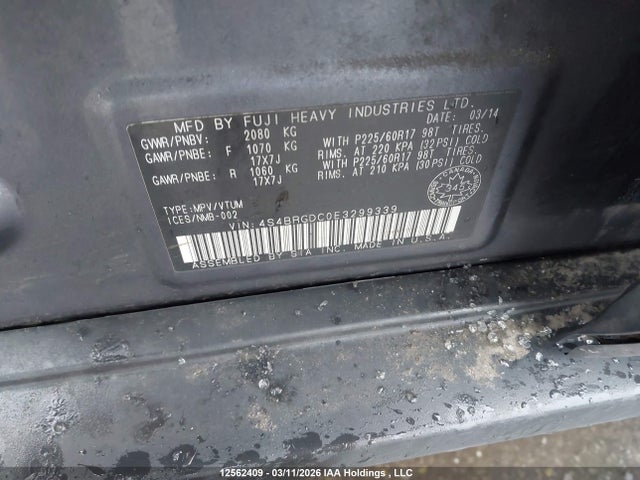 4S4BRGDC0E3299339 Subaru Legacy Outback