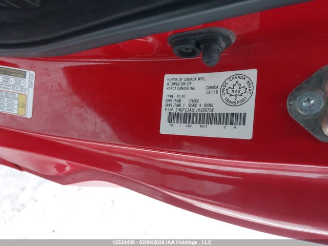 2HGFC3A51JH220758 Honda Civic Si Si