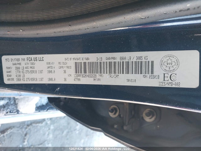 RAM 1500 Big Horn 2019 1C6RRFBG2KN832639 Image 9