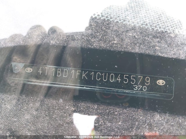 12562454 :رقم المزاد ، 4T1BD1FK1CU045579 vin ، 2012 Toyota Camry Hybrid/le/xle مزاد بيع