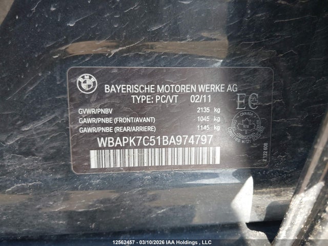 Aukcja sprzedaży 2011 Bmw 328i Xdrive, vin: WBAPK7C51BA974797, numer aukcji: 12562457