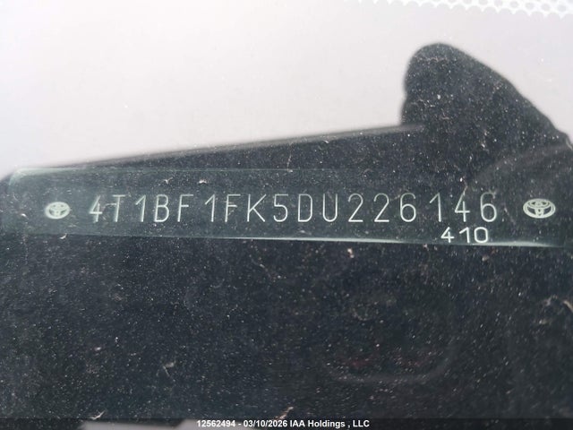 Aukcja sprzedaży 2013 Toyota Camry, vin: 4T1BF1FK5DU226146, numer aukcji: 12562494