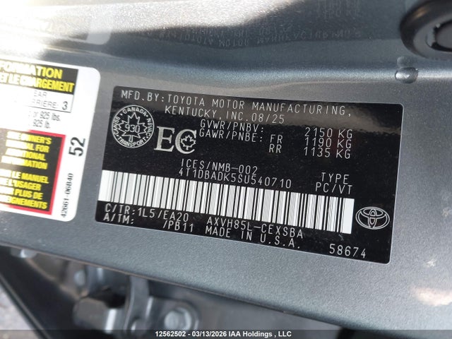 4T1DBADK5SU540710 Toyota Camry
