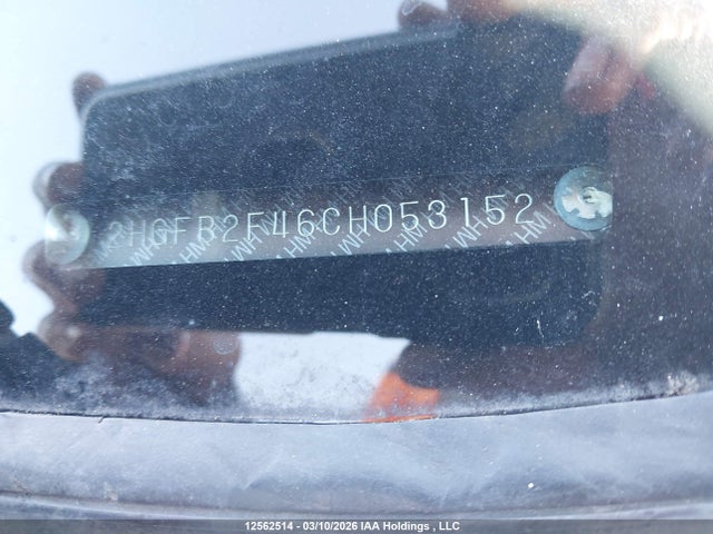 Продаж на аукціоні авто 2012 Honda Civic Lx, vin: 2HGFB2F46CH053152, номер лоту: 12562514