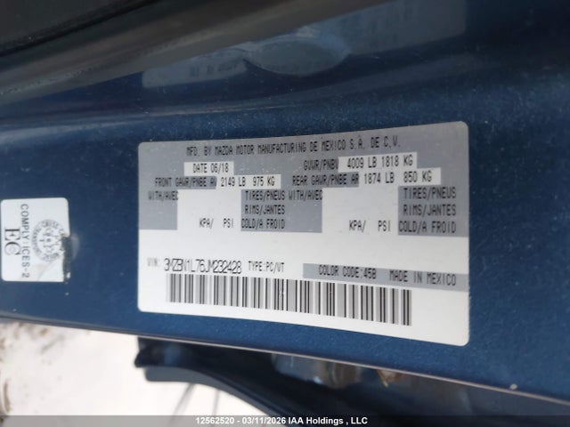3MZBN1L76JM232428 Mazda MAZDA3