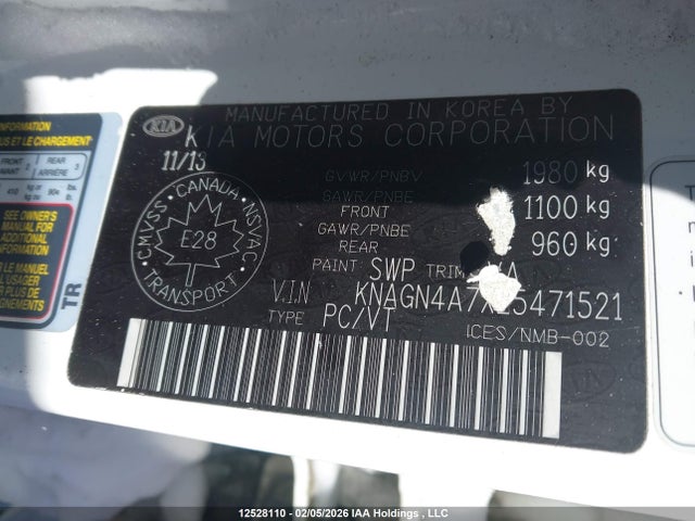 KNAGN4A7XE5471521 KIA Optima Ex/ex Luxury